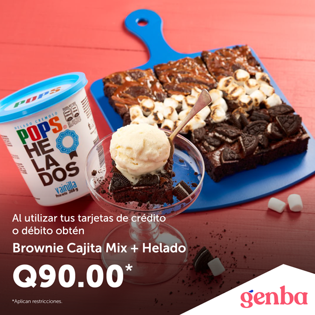Foto de Brownie Cajita Mix + Helado  por 90 en GENBA