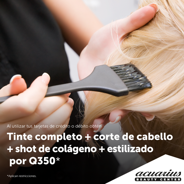 Foto de Tinte completo + corte de cabello + shot  de colágeno + estilizado por Q300 en ACUARIUS