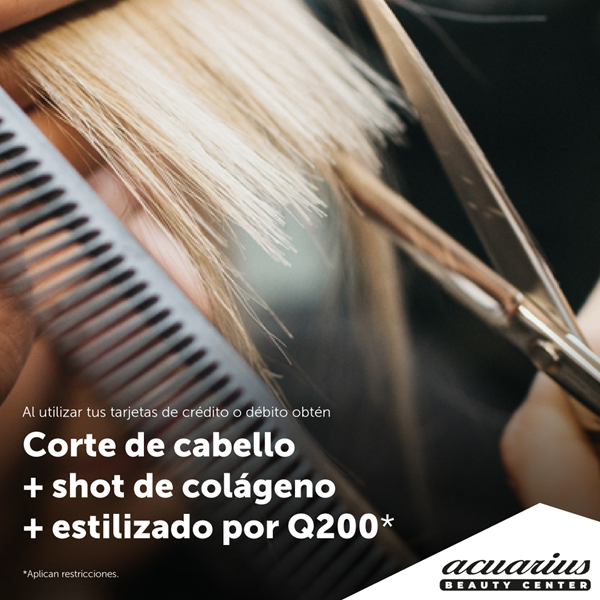 Foto de Corte de cabello + shot de colágeno  + estilizado por Q200 en ACUARIUS