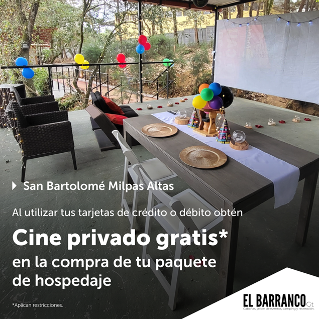 Foto de Cine privado gratis en la compra de tu paquete de hospedaje en  EL BARRANCO GT