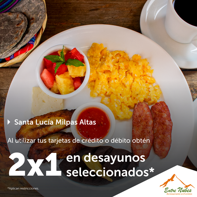 Foto de 2x1 en desayunos seleccionados en Entre Nubes.