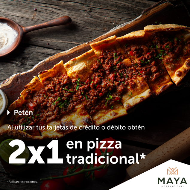 Foto de 2x1 en pizza tradicional en Maya Internacional.