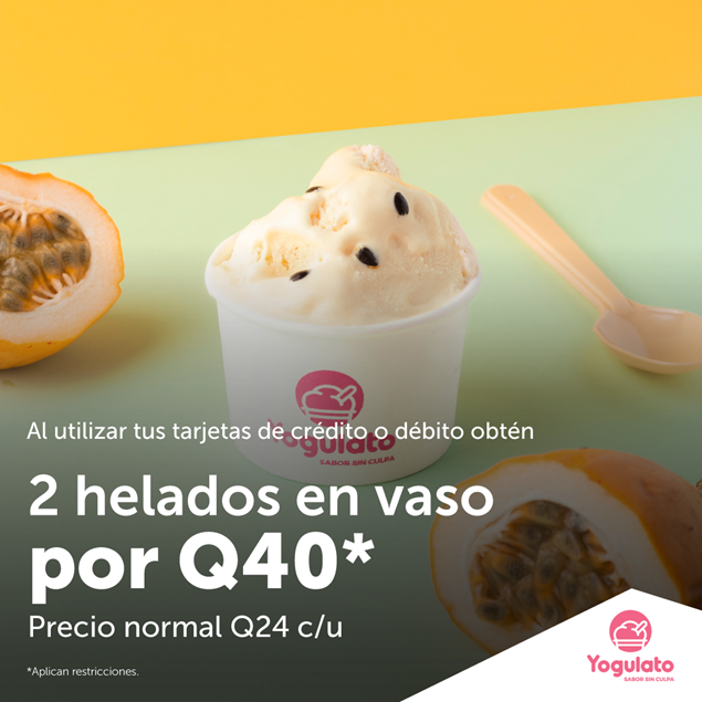 Foto de 2 helados en vaso por Q40 en Yogulato.
