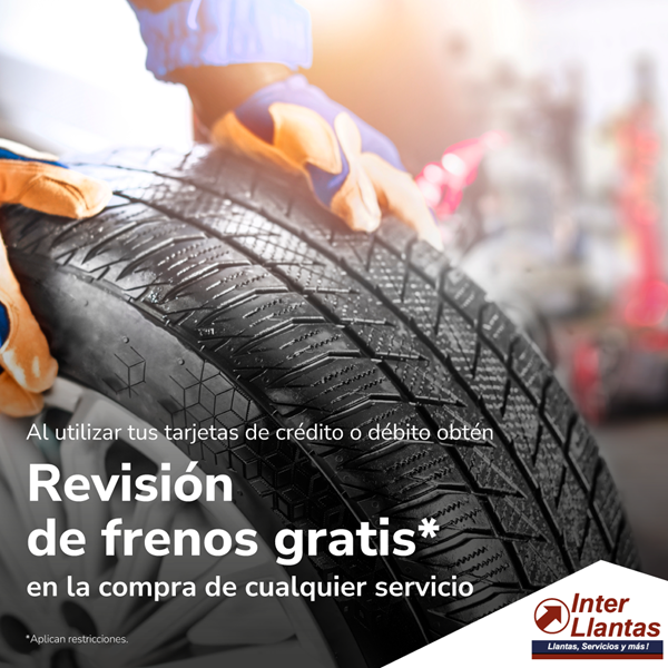 Foto de Gratis revisión de frenos por cualquier servicio en Interllantas.