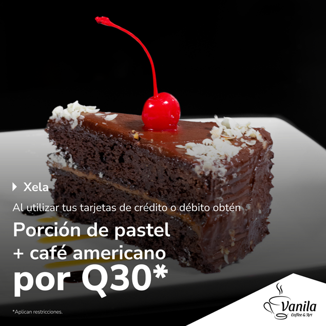 Foto de Porción de pastel + café americano por Q30 en Vanila.