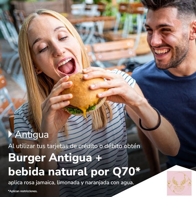 Foto de Por Q70. Burger Antigua + bebida en Un Rincon del Cielo.