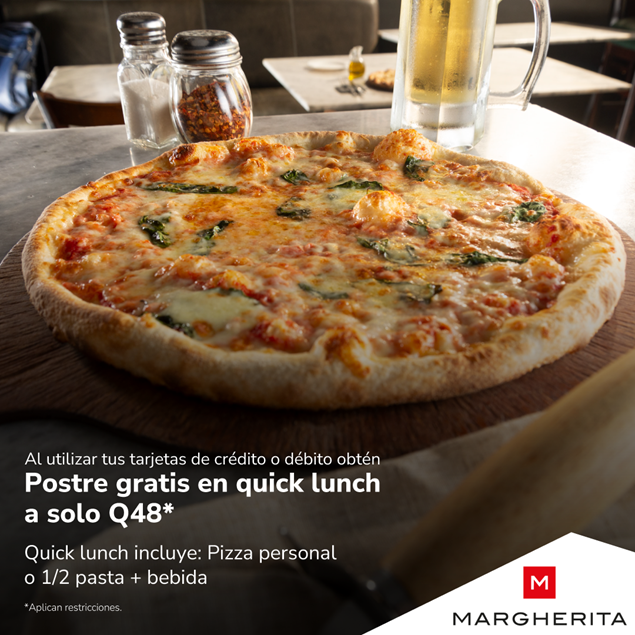 Foto de Postre gratis en quick lunch a solo Q48 en Margherita