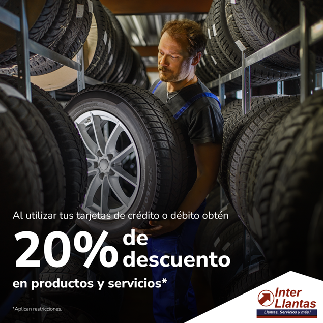 Foto de 20% de descuento en productos y servicios en Inter Llantas.