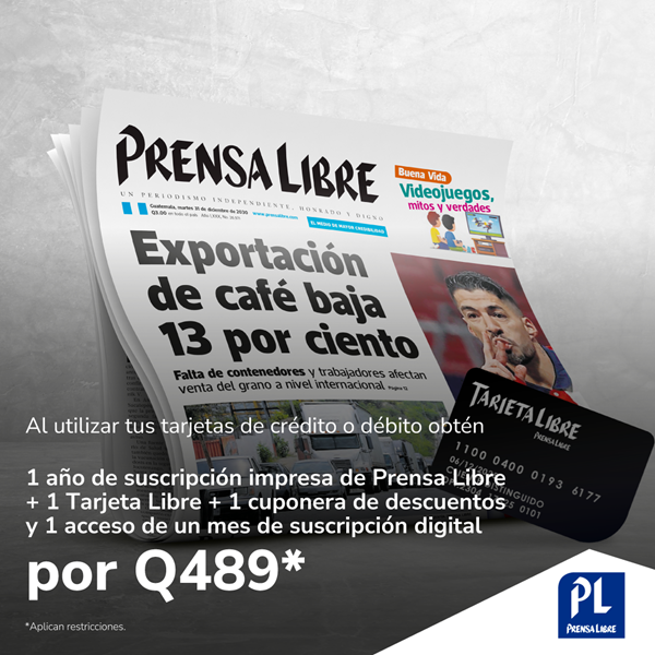 Foto de 1 año de suscripción + 1 tarjeta + 1 cuponera por Q489, en Prensa Libre.