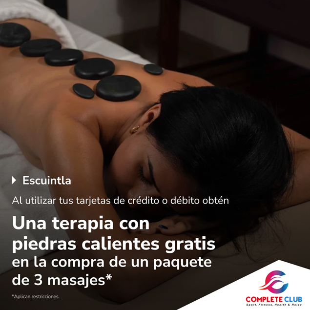Foto de Paquete de 3 masajes gratis terapia con piedras en Complete Club Spa.