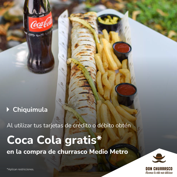 Foto de Gratis Coca Cola por compra de churrasco Medio Metro en Don Churrasco