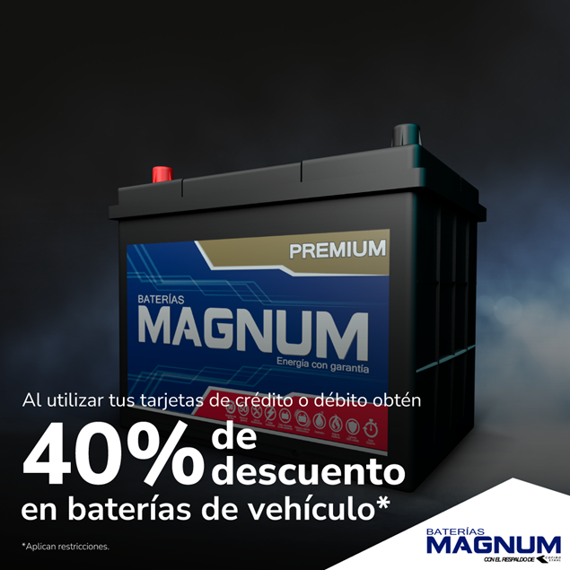 Foto de 40% de descuento en baterías de vehículo en Magnum,