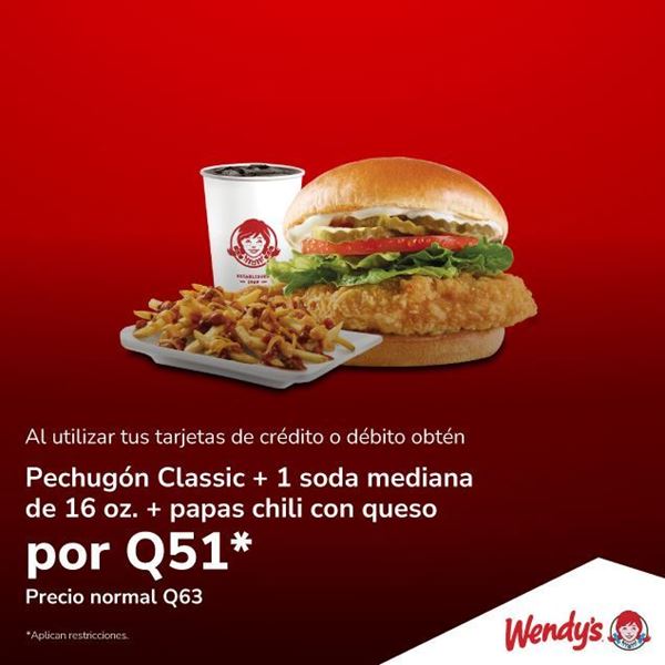 Foto de Por Q.51 Pechugón Classic en Wendys.