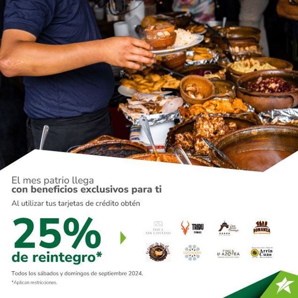 Foto de 25% de Reintegro en restaurantes chapines