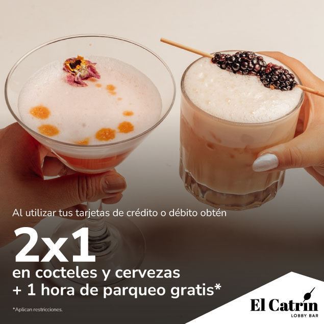 Foto de 2x1 en cocteles y cervezas parqueo 1 hora gratis en El Catrin Clarion.