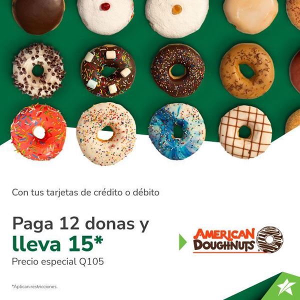 Foto de Paga 12 donas y lleva 15 en American Doughnuts