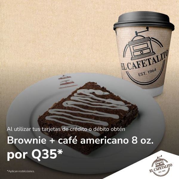 Foto de Brownie + café por Q35 en EL CAFETALITO