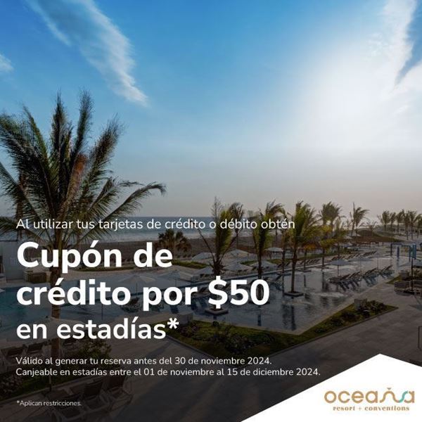 Foto de Cupón de crédito por $50 en estadías en Oceana.