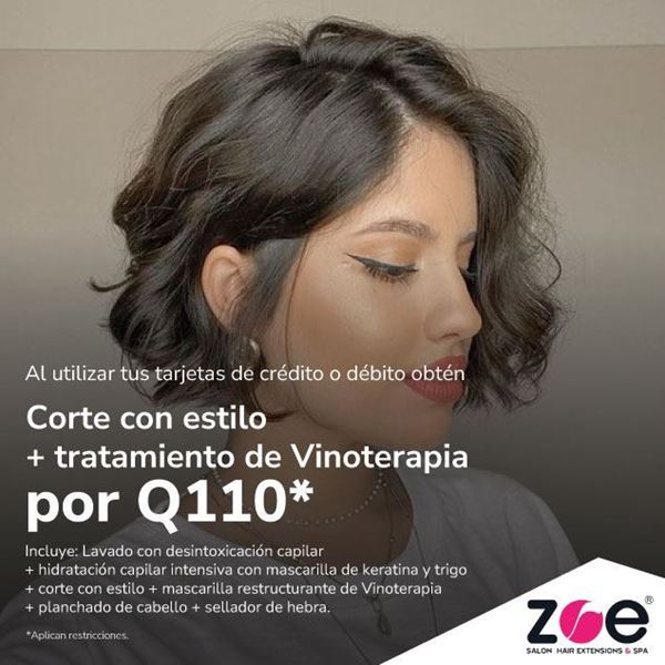 Foto de Corte con estilo + tratamiento de Vinoterapia por Q110 en Zoe.