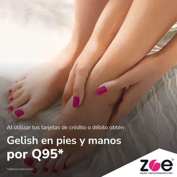 Foto de Por Q95* Gelish en pies y manos en Zoe.