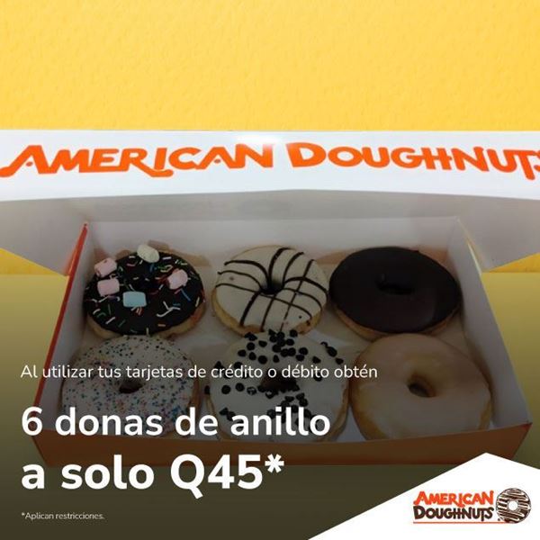 Foto de 6 Donas de anillo por Q.45. en American Doughnuts.