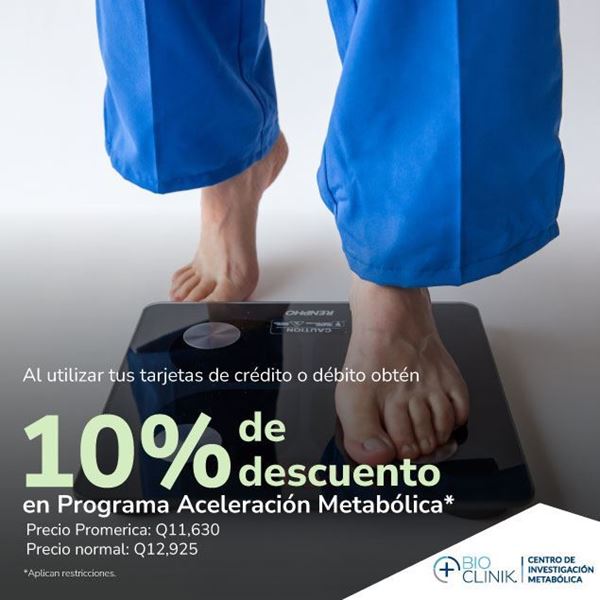 Foto de 10% DE DESCUENTO EN EL PROGRAMA ACELERACIÓN METABÓLICA PAM DE BIO CLINIK