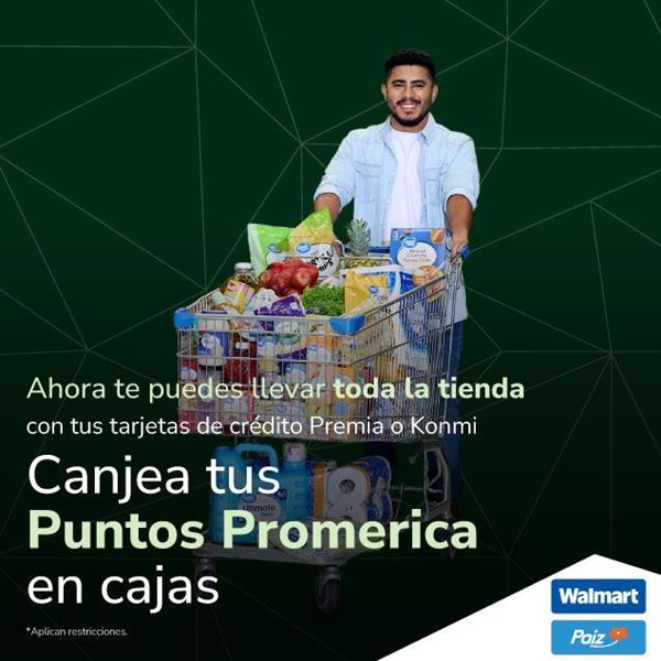 Foto de Canje de tus puntos Promerica en Walmart y Paiz.