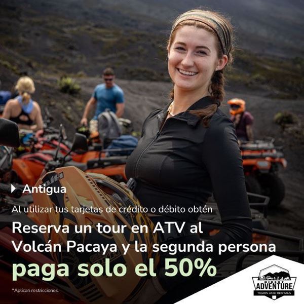 Foto de Direct Adventure tour en ATV al Volcán Pacaya y la segunda persona paga solo el 50%.