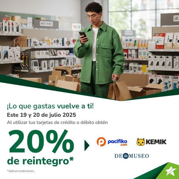 Foto de 20% de reintegro en Kemik, De Museo y Pacifiko.com