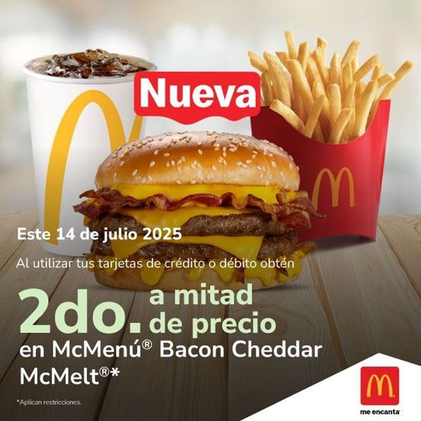 Foto de A mitad de precio, 2o. McMenú de Bacon Cheddar McMelt en McDonalds