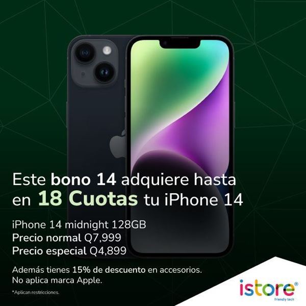 Foto de Este bono 14 adquiere tu iPhone 14 hasta en 18 Cuotas en Istore