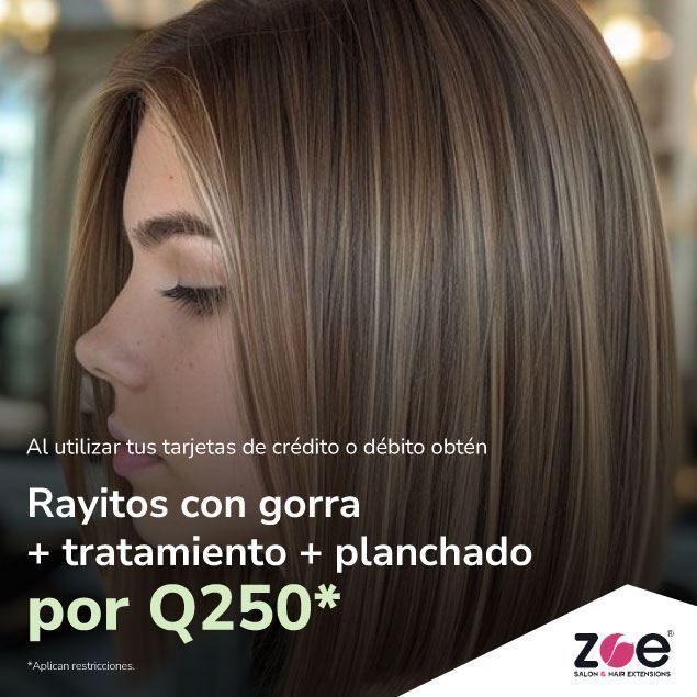 Foto de Rayitos con gorra + tratamiento + planchado por Q250 en ZOE.