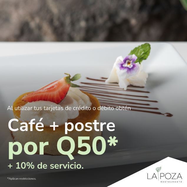 Foto de Café y postre por Q50 + 10% de servicio en LA POZA.
