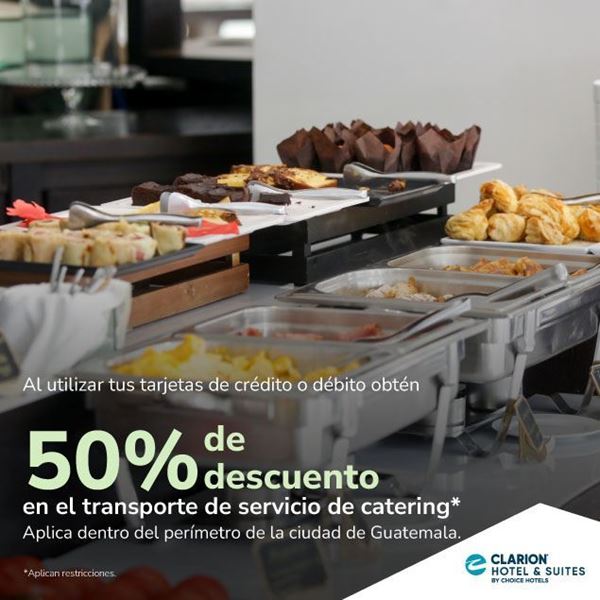 Foto de 50% de descuento en el transporte en servicio de catering en CLARION HOTEL Y SUITES.