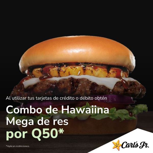 Foto de Carls Jr Combo de Hawaiina Mega de res por Q50