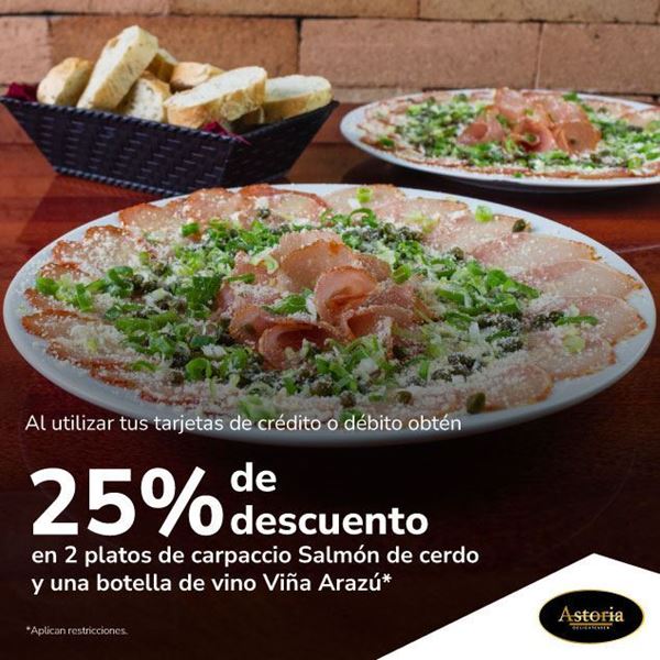 Foto de Astoria 25% de descuento en 2 platos de carpaccio.