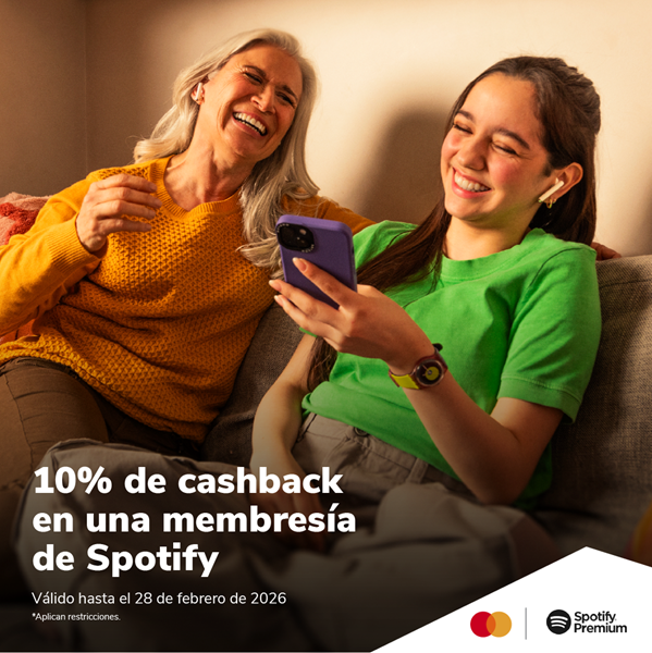 Foto de 10% de cashback en membresía en Spotify