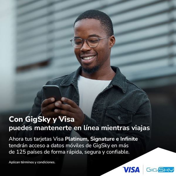 Foto de CON GIGSKY Y VISA PUEDES MANTENERTE EN LINEA MIENTRAS VIAJAS
