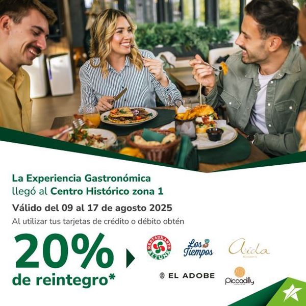 Foto de 20% de reintegro en Los Tres Tiempos, El Adobe, Aída, Altuna y Piccadilly