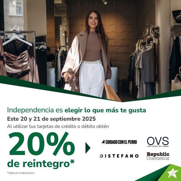 Foto de 20% reintegro en Cuidado con el perro, Ovs, Distefano, Republic Cosmetics.