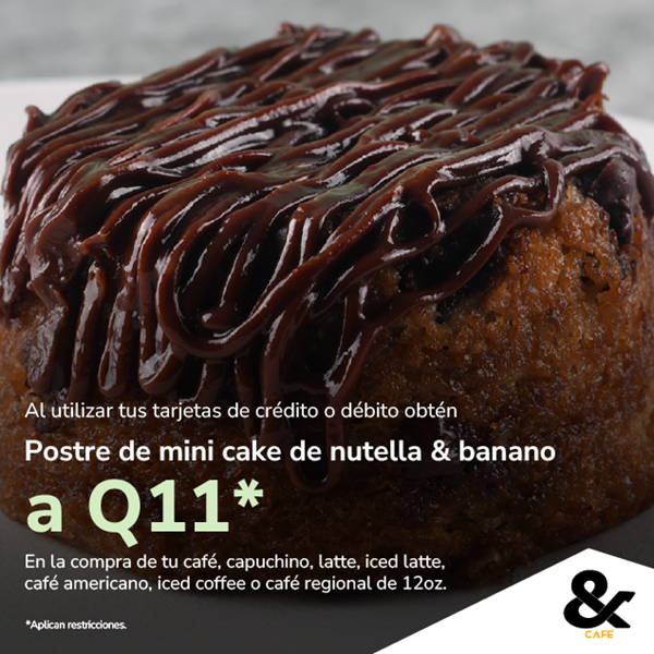 Foto de Postre de Mini cake de nutella & banano en & CAFÉ