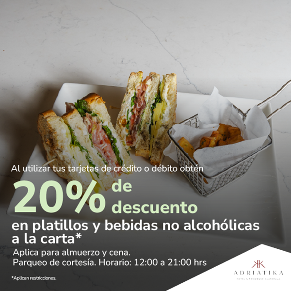 Foto de Adriatika Hotel & Residence 20% Descuento en platillos y bebidas no alcohólicas a la carta