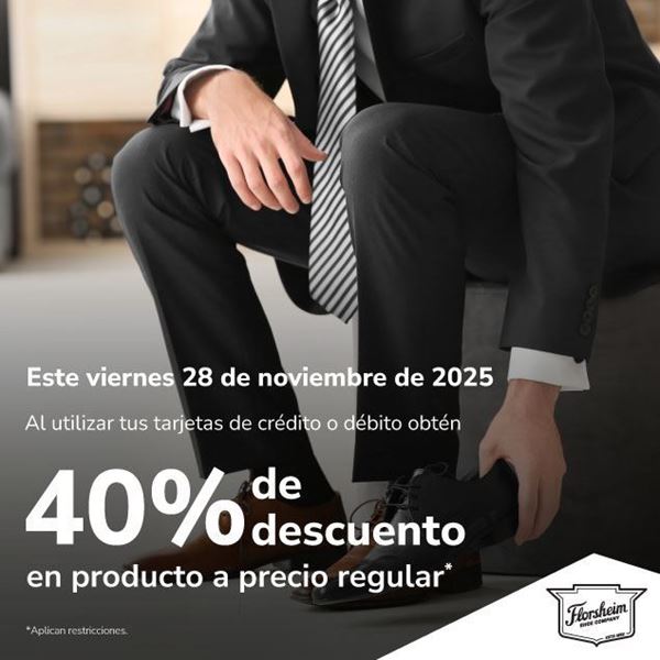 Foto de 40% de descuento en Florsheim 28 noviembre 2025