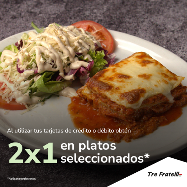 Foto de 2x1 en platos seleccionados en Tre Fratelli