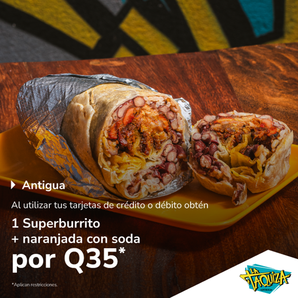 Foto de 1 Superburrito + naranjada con soda por Q34 en La Taquiza