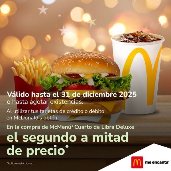Foto de Mcdonalds  segundo McMenú Cuarto Libra Deluxe a mitad de precio