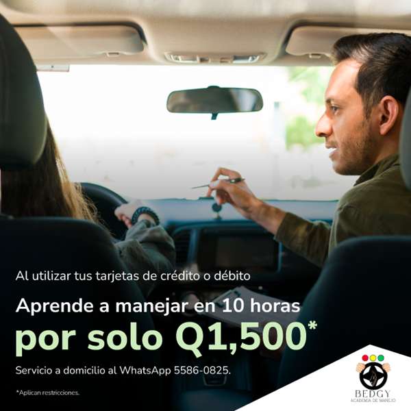 Foto de Bedgy escuela de manejo te da 10hrs. Por Q1,500.