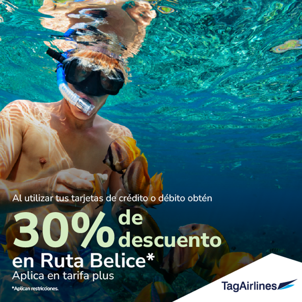Foto de 30% de descuento ruta Belice en TAG Airlines