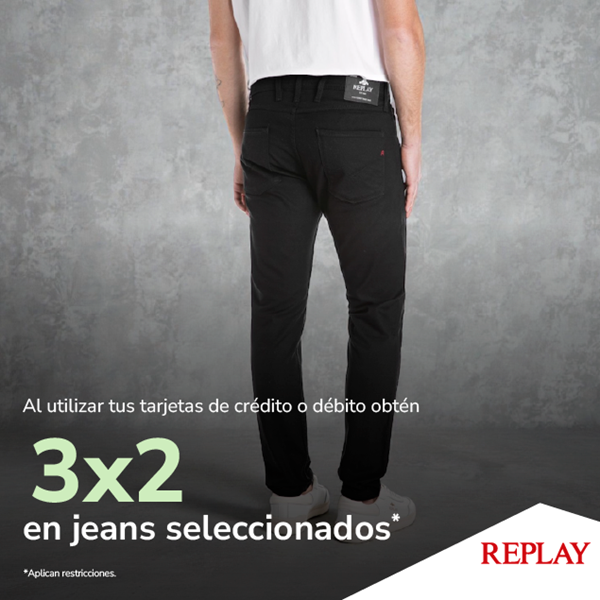 Foto de Replay Jeans 3x2 en productos seleccionados.