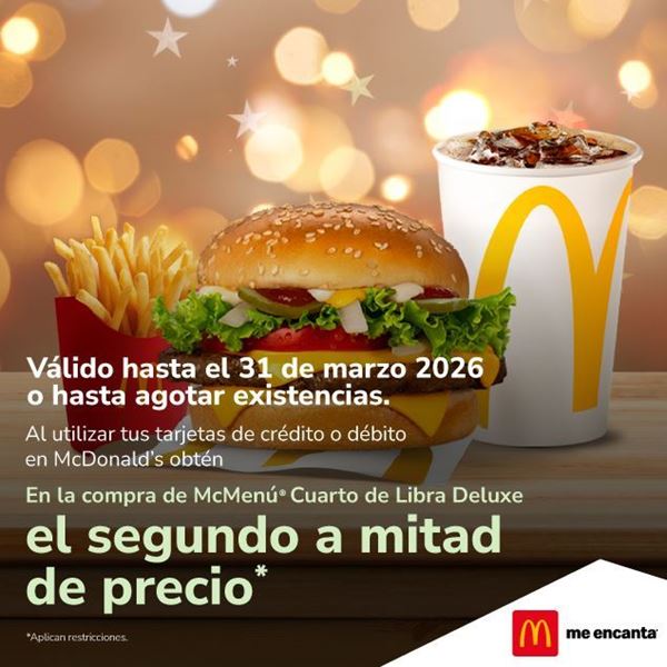 Foto de Mcdonalds  segundo McMenú Cuarto Libra Deluxe a mitad de precio